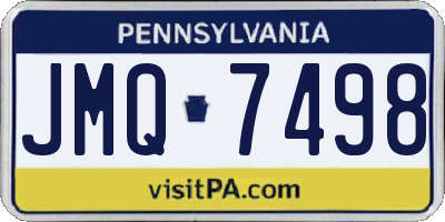 PA license plate JMQ7498