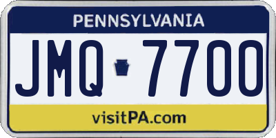 PA license plate JMQ7700