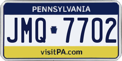 PA license plate JMQ7702