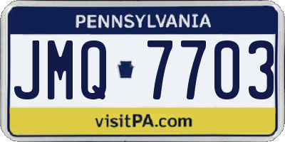 PA license plate JMQ7703
