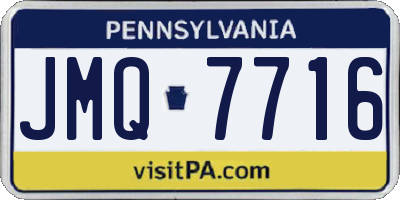 PA license plate JMQ7716