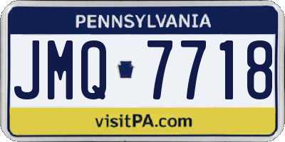 PA license plate JMQ7718