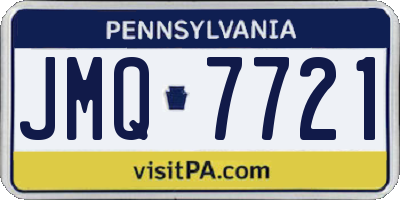 PA license plate JMQ7721