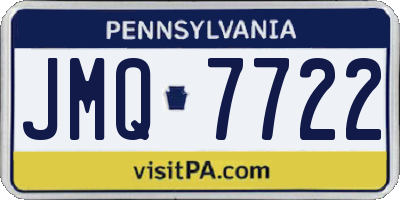 PA license plate JMQ7722
