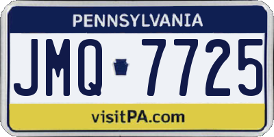 PA license plate JMQ7725