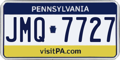 PA license plate JMQ7727