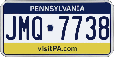 PA license plate JMQ7738