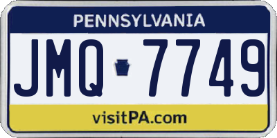 PA license plate JMQ7749