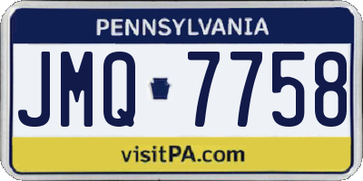 PA license plate JMQ7758