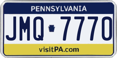 PA license plate JMQ7770