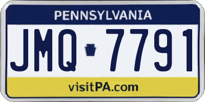 PA license plate JMQ7791