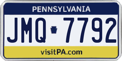 PA license plate JMQ7792