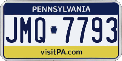PA license plate JMQ7793