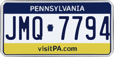 PA license plate JMQ7794
