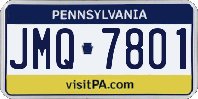 PA license plate JMQ7801