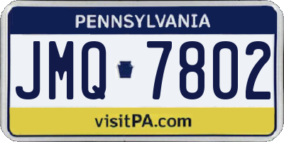 PA license plate JMQ7802