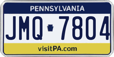 PA license plate JMQ7804