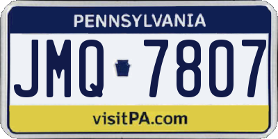 PA license plate JMQ7807