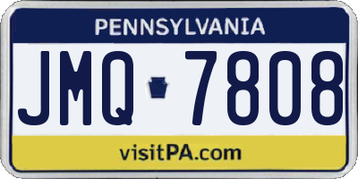 PA license plate JMQ7808