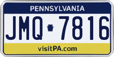PA license plate JMQ7816