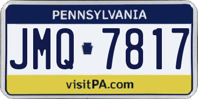 PA license plate JMQ7817