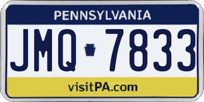 PA license plate JMQ7833