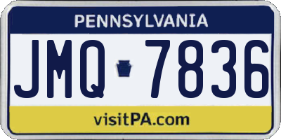 PA license plate JMQ7836