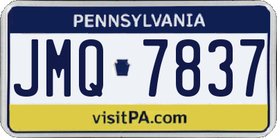 PA license plate JMQ7837