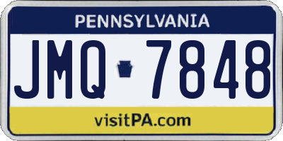 PA license plate JMQ7848