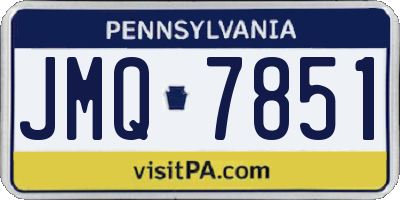 PA license plate JMQ7851