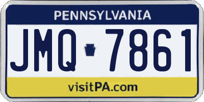 PA license plate JMQ7861