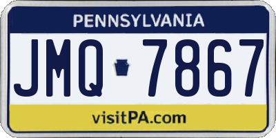 PA license plate JMQ7867