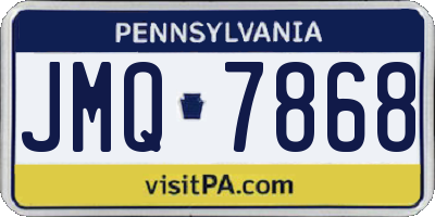 PA license plate JMQ7868