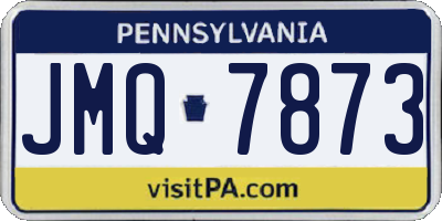 PA license plate JMQ7873