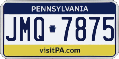 PA license plate JMQ7875