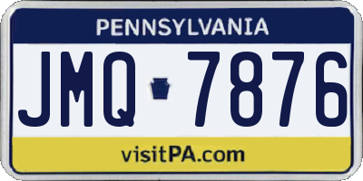 PA license plate JMQ7876