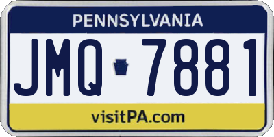 PA license plate JMQ7881