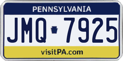 PA license plate JMQ7925