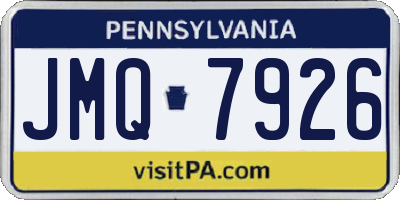 PA license plate JMQ7926