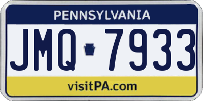 PA license plate JMQ7933