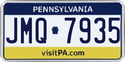 PA license plate JMQ7935