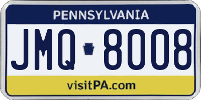 PA license plate JMQ8008