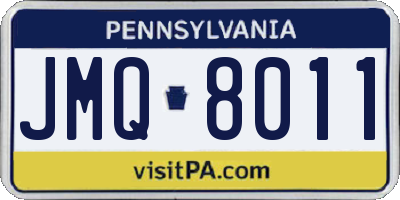 PA license plate JMQ8011