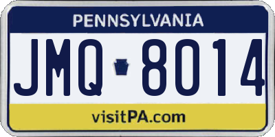PA license plate JMQ8014