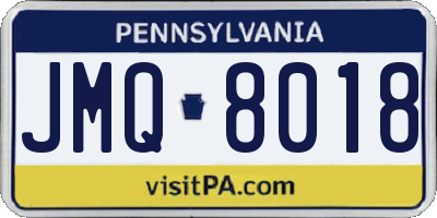 PA license plate JMQ8018