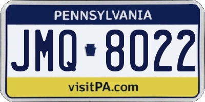 PA license plate JMQ8022