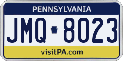 PA license plate JMQ8023
