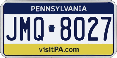 PA license plate JMQ8027