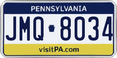 PA license plate JMQ8034