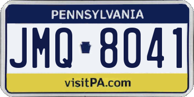 PA license plate JMQ8041